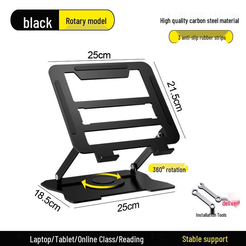 Free Installation Rotating Laptop & Tablet Stand, Foldable Pad Alloy Heat Sink, Adjustable Display Lifting Stand