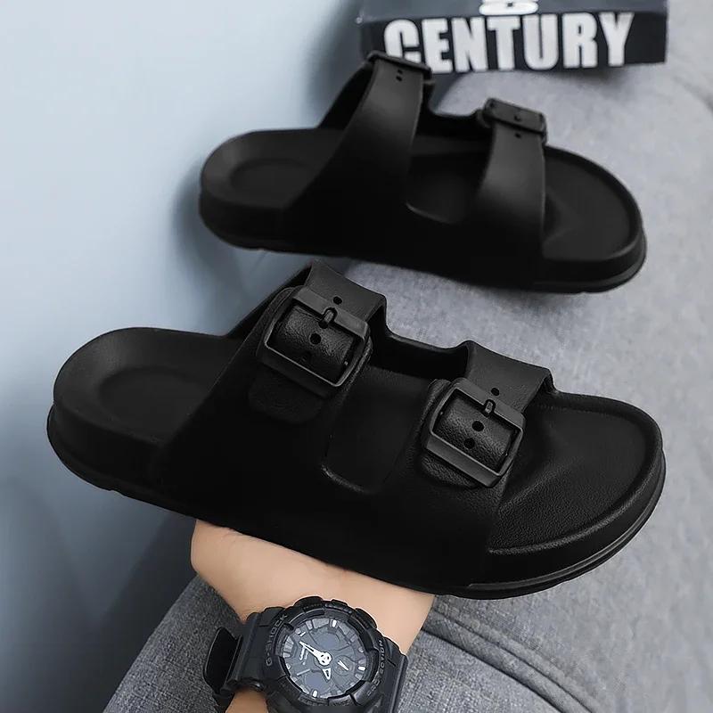 Fashion Summer Men Women Slipper Outdoor Beach Sandals EVA Platform flip flops For House Slides buckle Soft Thick Sole Sandals
