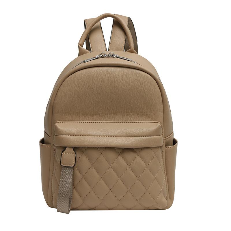 Western Style Women s Backpack with Diamond Grid Design, Korean Version Fashionable Women s Backpack, Small Fragrance Style Versatile Small Backpack