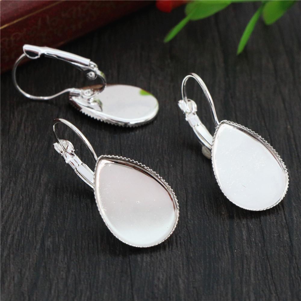 10x14mm 13x18mm 18x25mm 10pcs/lots 8 Colors plated Drop Style French Lever Back Earrings Blank/Base,Fit Drop Cabochons Earrings