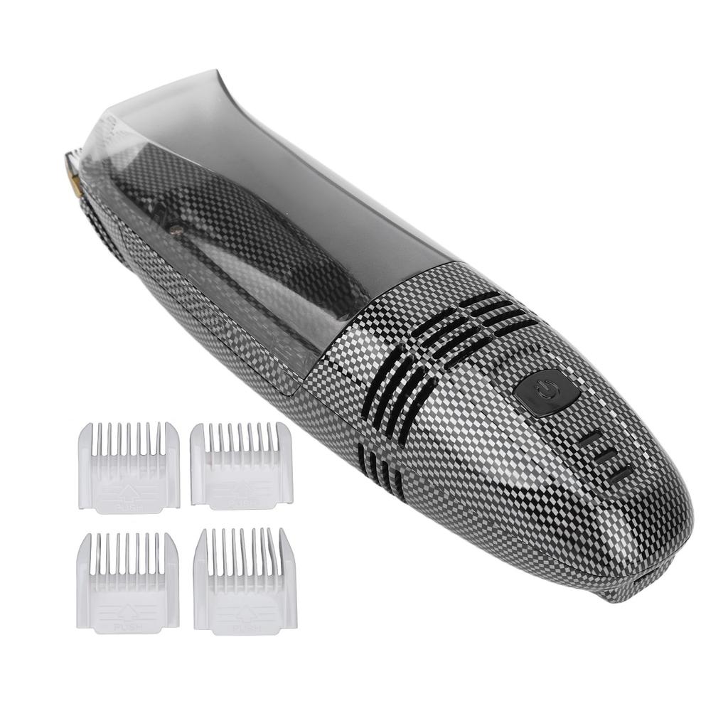 Hair Trimmer USB Charging Safe Automatic Hair Suction Electric Hair Clipper with 4 Guide Combs for Men Home