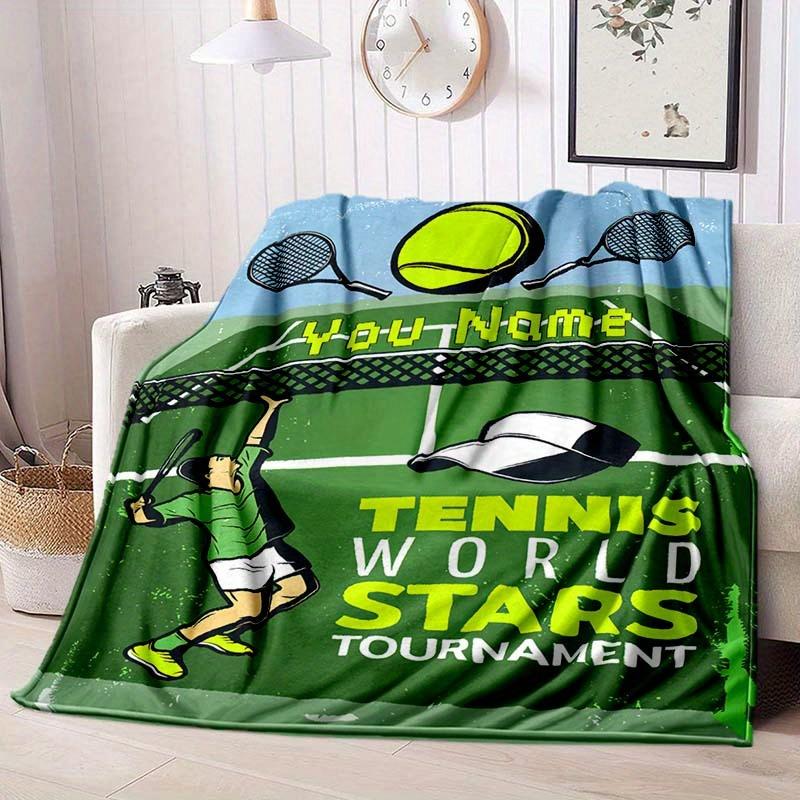 Play Tennis Customize Your Name Blanket Warm Comfortable And Soft Blankets Are Suitable For Home Lunch Break Blanket Office Sofa Sofa Gift To