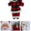Standing Doll Christmas Santa Claus Plaid Clothing Decoration Party Festival Craft Ornament