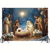 Merry Christmas Jesus Manger Nativity  Backdrop Xmas Decoration Background Winter Backdrop Decorations For Photo Studio Photo Booth Christams Party