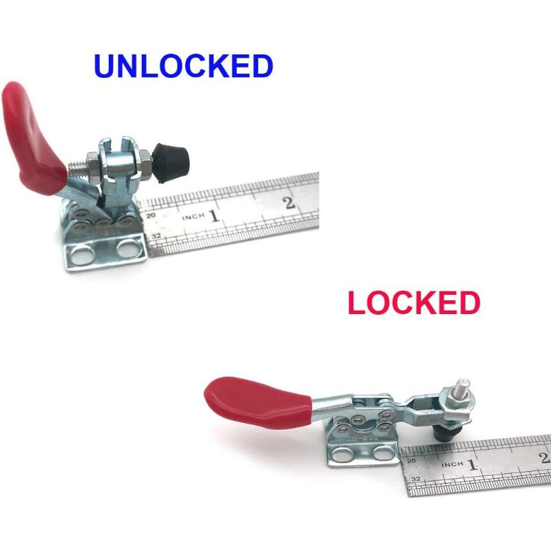 201A Horizontal Toggle Clamp Quick-release Toggle Clamps Set 27kg/60lbs Holding Capacity Anti-slip Hold Down Hand Clip Tool