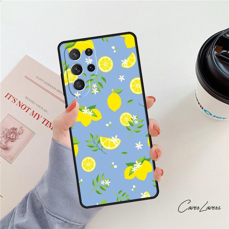 Tropical Summer Fruit Lemon phone case For Samsung Galaxy S24 S25 S23 S22 Ultra Note 10 20 Plus S20 S21 FE Cover
