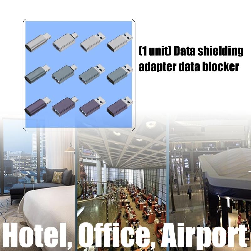 Universal Data Protections Adapter Metal Construction Data Blocker USB /Type c Port Data Leakage for Multiple Devices