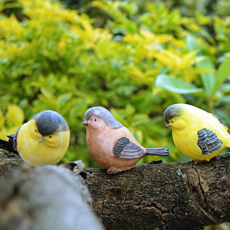 Entzückende Harzvögel Miniaturfiguren für Feengarten Dekoration Kreative Figuren Ornamente für Schreibtisch und Schrank