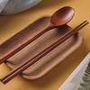 Japanese Korean Wooden Spoon & Chopsticks Set - Portable Tableware for Soup, Rice, and Serving.