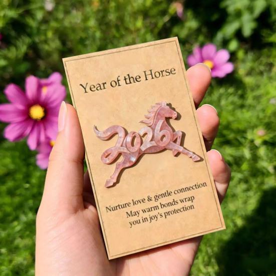1/2Pcs 2026 Horse Pocket Hug with Card Bring Good Luck Wealth Year of The Horse Pocket Token Decoration Happy New Year Gifts