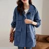 Große Größen Damen Frühling Mittellange Windjacke im Westernstil Damen Frühlings- und Herbstmodelle