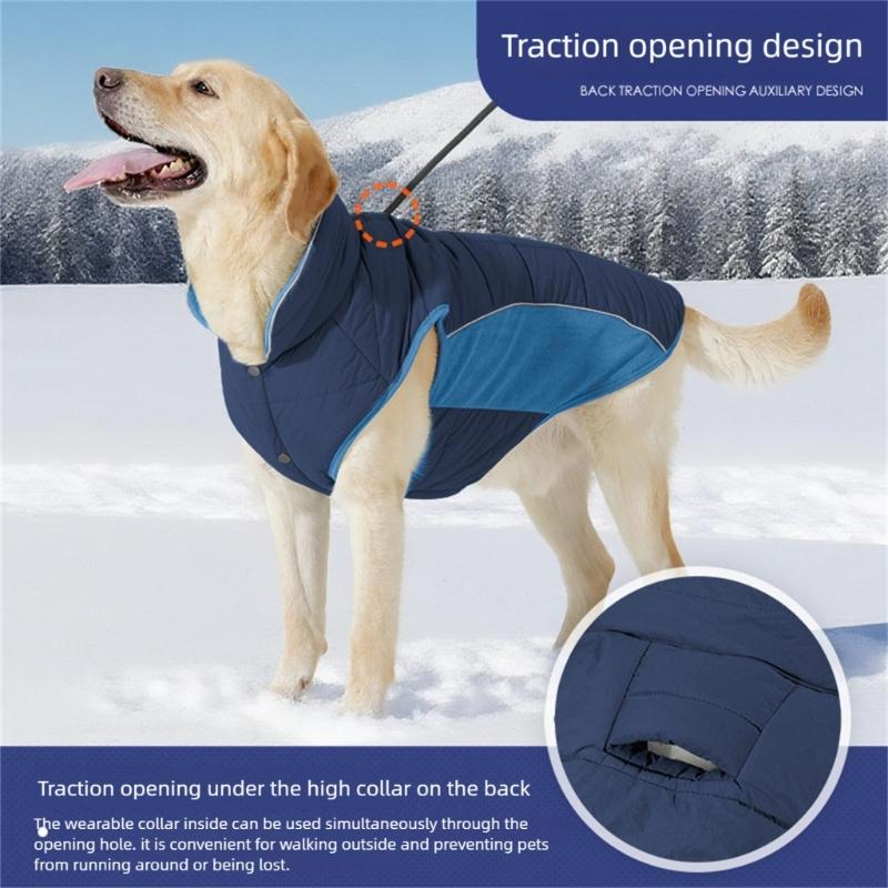 Jumpsuit Dog Pullover Warm Vest for Medium Dogs to Large Dogs for Winter Basic Jumpsuit Vest Thick Coat