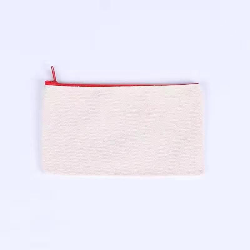 3/5/10 Pcs/Lot Student School Canvas Zipper Storage Bags DIY Blank Craft Cosmetic Ziplock Cotton Pouches for Pencil 21x12cm
