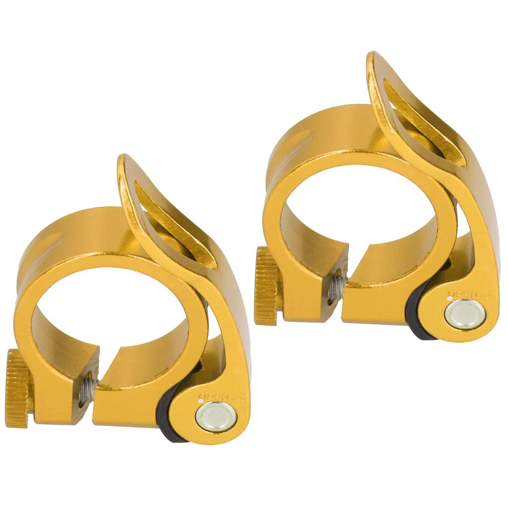 Set 2 Bucăți Colier Tijă Șa Bicicletă 31.8MM Clip cu Eliberare Rapidă pentru Tijă Șa Bicicletă 27.2MM Auriu