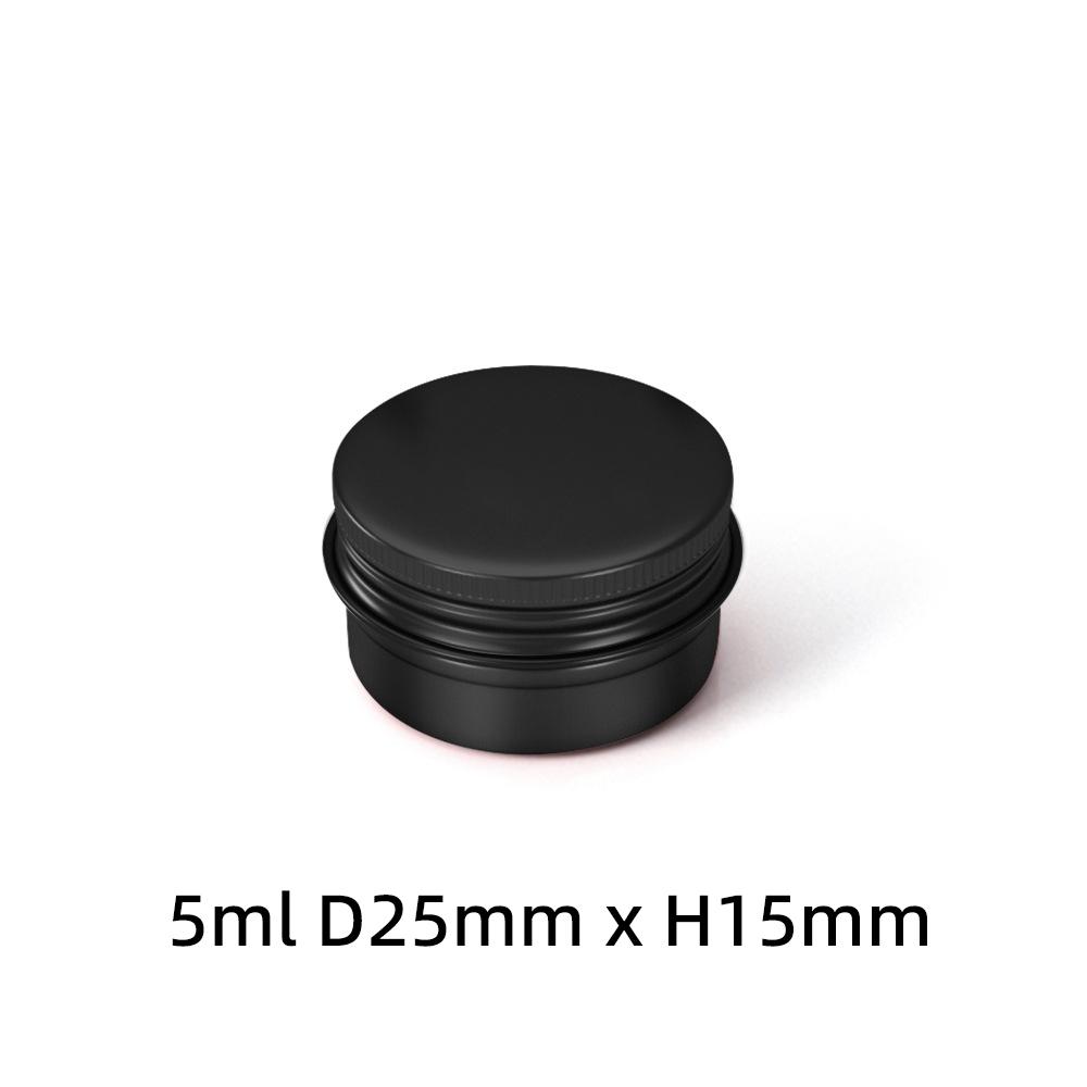 

5/10/15/20/30/50/60/80/100/150g Black Empty Aluminum Box Lids Silvery Tin Cans Roundnd Metal Box Empty Ceam Jar Cosmetic Box 10pcs