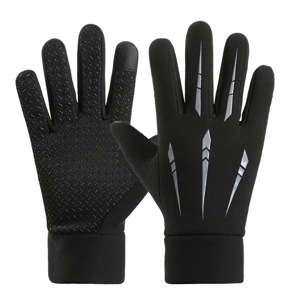 Warm Gloves for Autumn and Winter Outdoor Cycling Gloves for Men Plus Velvet Windproof and Cold Proof Students Mountaineering Touch Screen Gloves