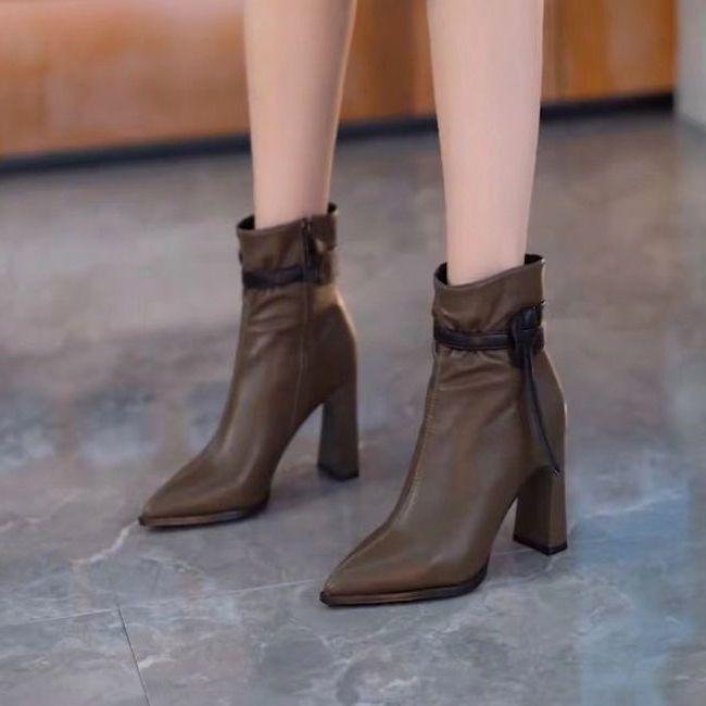 Coarse Heel Fashion Versatile Fashion Boots Women's Pointed Fashion Thin Boots 2025 Autumn and Winter New Side Zipper High Heel Short Boots