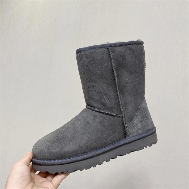 2027 New Design Women Real Sheepskin Leather Snow Boots Natural Wool Fur Lined Winter Warm Shoes Xmas Classic Casual Flat Boots