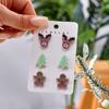 Christmas Acrylic Reindeer Xmas Tree Gingerbread Christmas Hat Stud Earrings Set Holiday Earrings Jewelry Gifts For Women Men