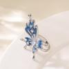 French Elegant Personality Small Fragrant Wind Enamel Drop Glaze Diamond Butterfly Ring Niche High-end Exaggerated Fashionable Jewelry