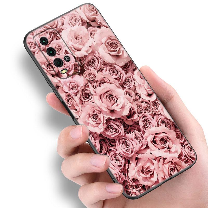 Beautiful Rose Bling Picture Phone Case For Xiaomi Redmi Note 5 6 9T K20 K40 K50 Pro 7A 8A 9A 9C 9i 10A 10C A1 S2 Black Cover