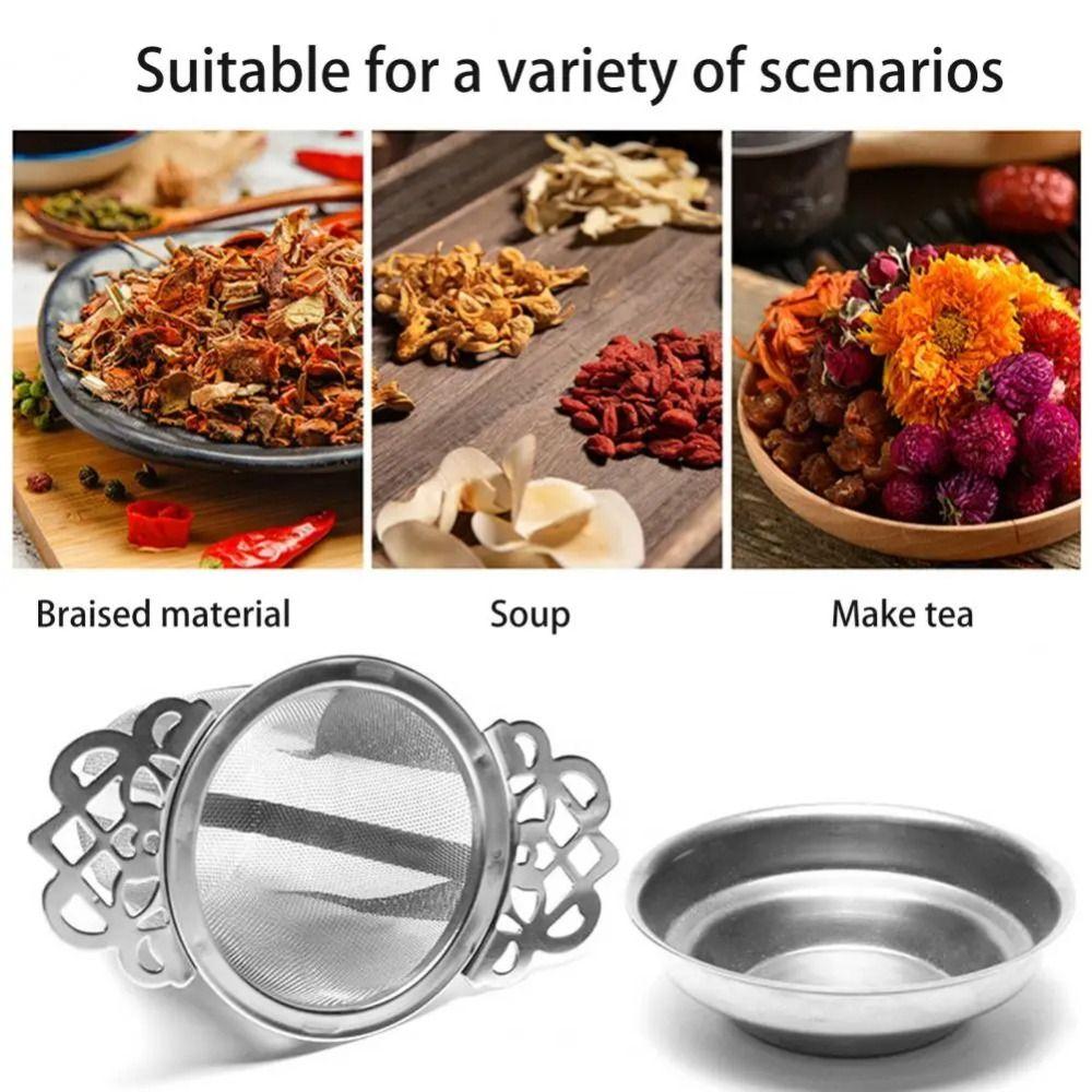 Stainless Steel Double Ear Tea Infuser Double-layer Coffee Filter Sieve Tea Strainers  Kitchen Tool