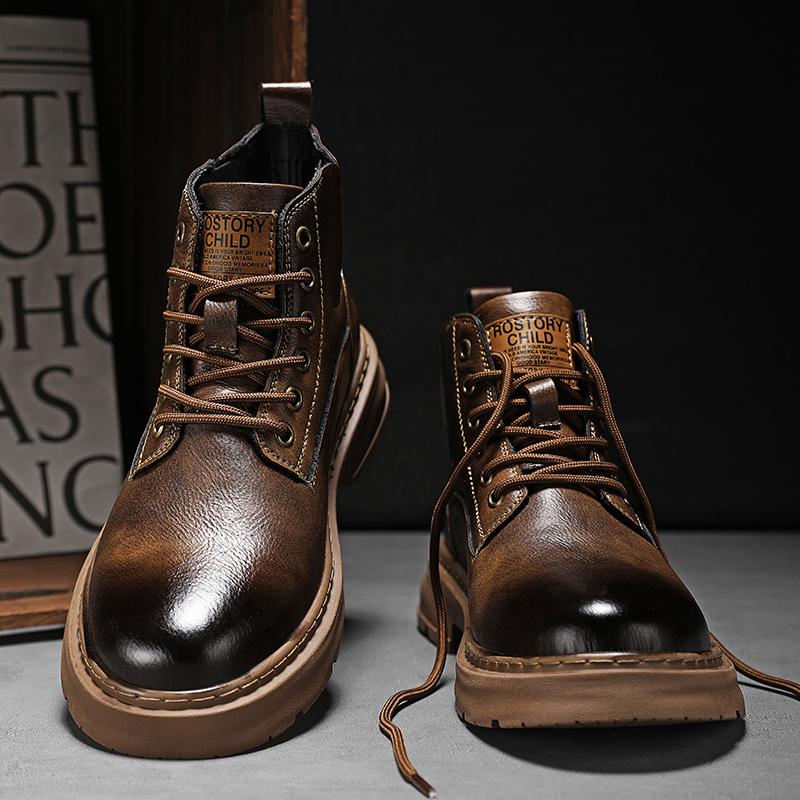 Fashion Men's Ankle Boots Luxury Brand Breathable Winter Boot for Men Motorcycle Comfortable Non Slip Snow Boots Men Work Casual Shoes