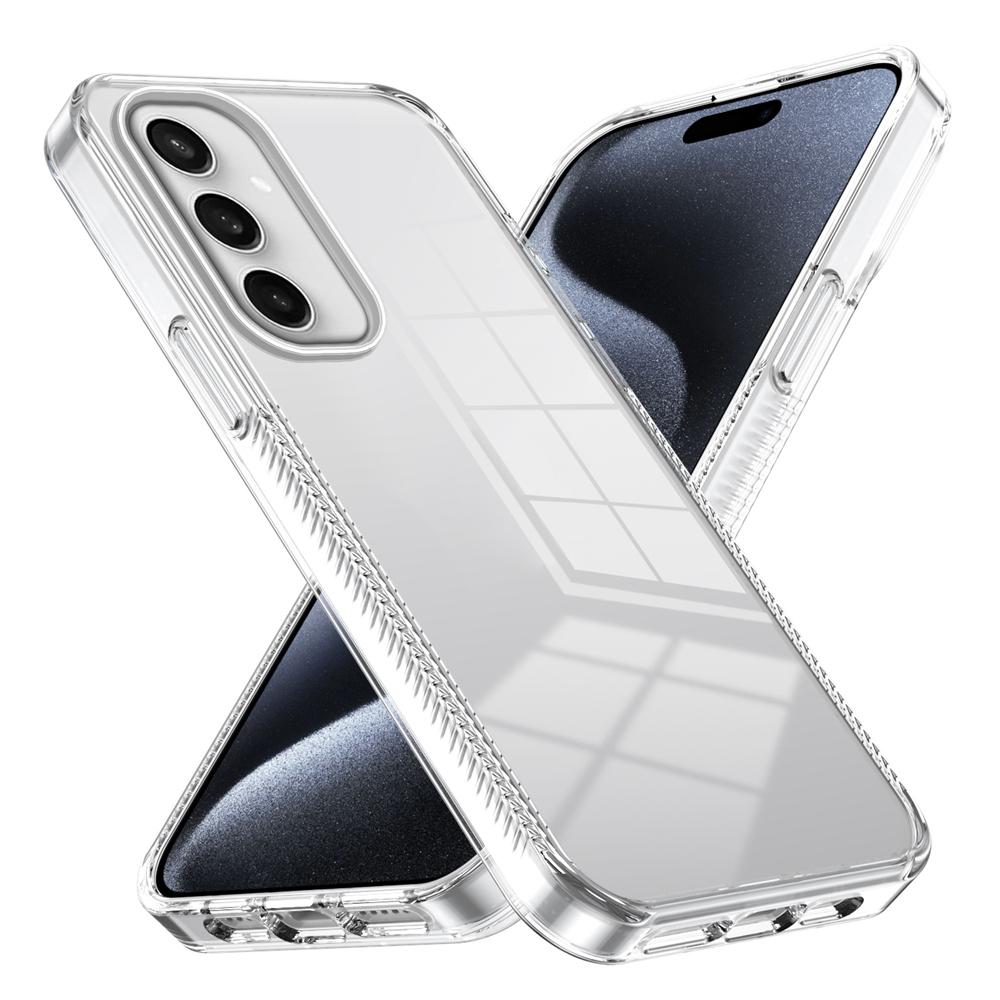 KEYSION Transparent Case for Samsung S24 Ultra 5G S23 FE TPU+PC Anti-slip Clear Shockproof Phone Cover for Galaxy S23 S22 Ultra