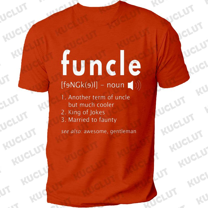 Mens Funcle Shirt Funny Uncle Definition T-Shirt Uncle Gift T Shirt Graphic Shirts Casual Short Sleeved Black Tee Shirts Tops