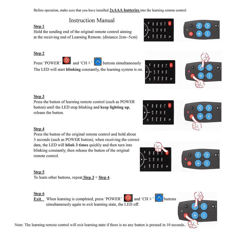 1 Piece Smart Ir Learning Controller 7 Big Buttons Universal Learn Remote Control Clone Copy For Tv Cd Dvd Stb Dvb Hifi Tv Box
