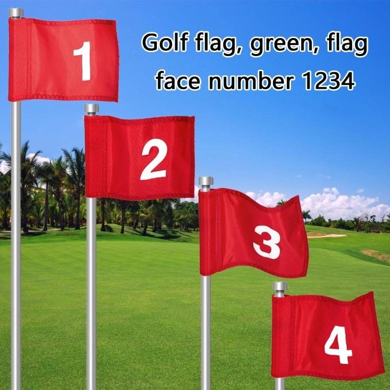 4Pcs Numbered Golf Practice Flag With Clear 1, 2, 3, 4 Numerals Oxford Cloth Small Putting Golf Flags Easy to Use