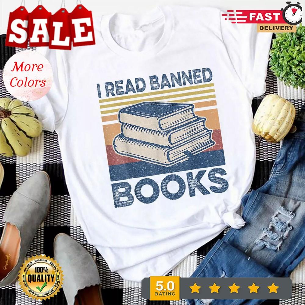 2025/I Read Banned Books T-Shirt, Banned Books Week Shirt, Librarian Freadom Rea Unisex T-Shirt XL