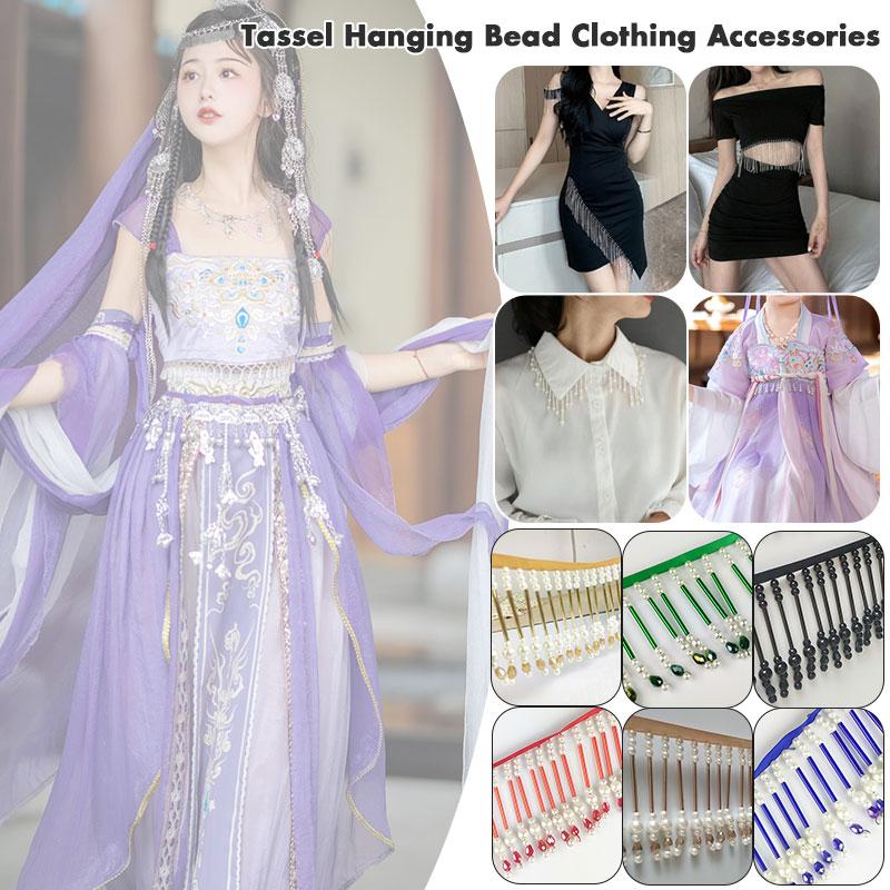 90 cm Rohr Perlen Spitzenbesatz Quaste Perlen Spitzenbesatz Für Diy Bühnenkleidung Latein Kleid Vorhang Fransen Dekor Handwerk