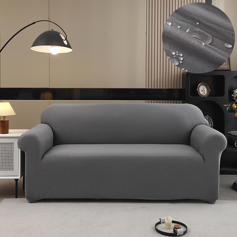 Simple Solid Color Waterproof Sofa Cover Elastic Dustproof Cover Cloth Anti Cat Scratch Urine Proof Sofa Towel Sofa Protective Cover