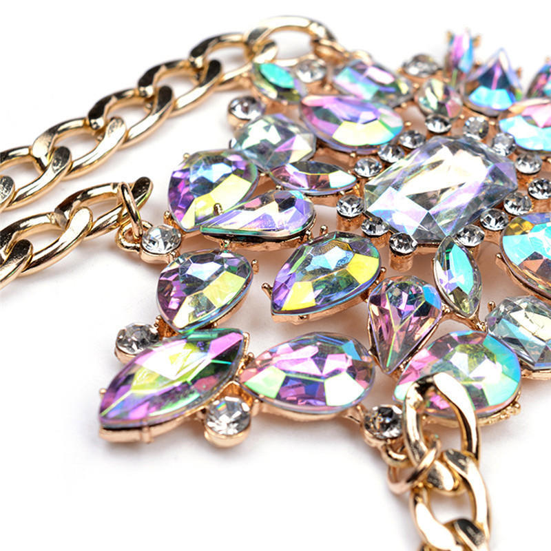 Luxury   Gem Pendant Harness Body Chain Necklace Bikini Jewelry