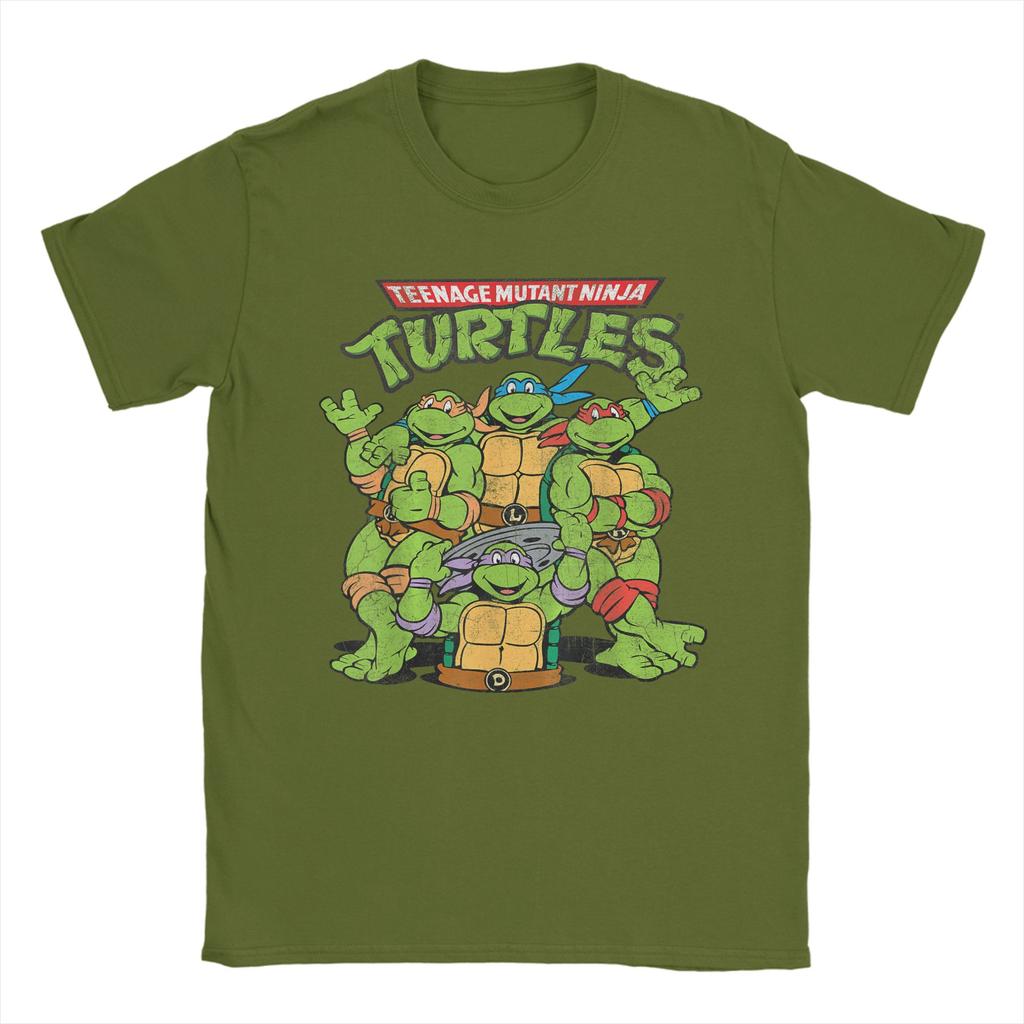 Fashion Ninja Turtles Classic Retro Logo TShirts Unisex Round Collar 100 Cotton T Shirts Short Sleeve Tees Plus Size Clothes