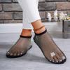 Ladies' Summer Round Toe Sandals with Hollowed Out Internet Celebrity Studded Diamond Short Boots, Sexy Plus Size Flat Shoes, Breathable
