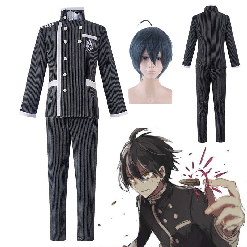 Danganronpa V3 Saihara Shuichi Cosplay Costume Exquisite School Uniform With Wig