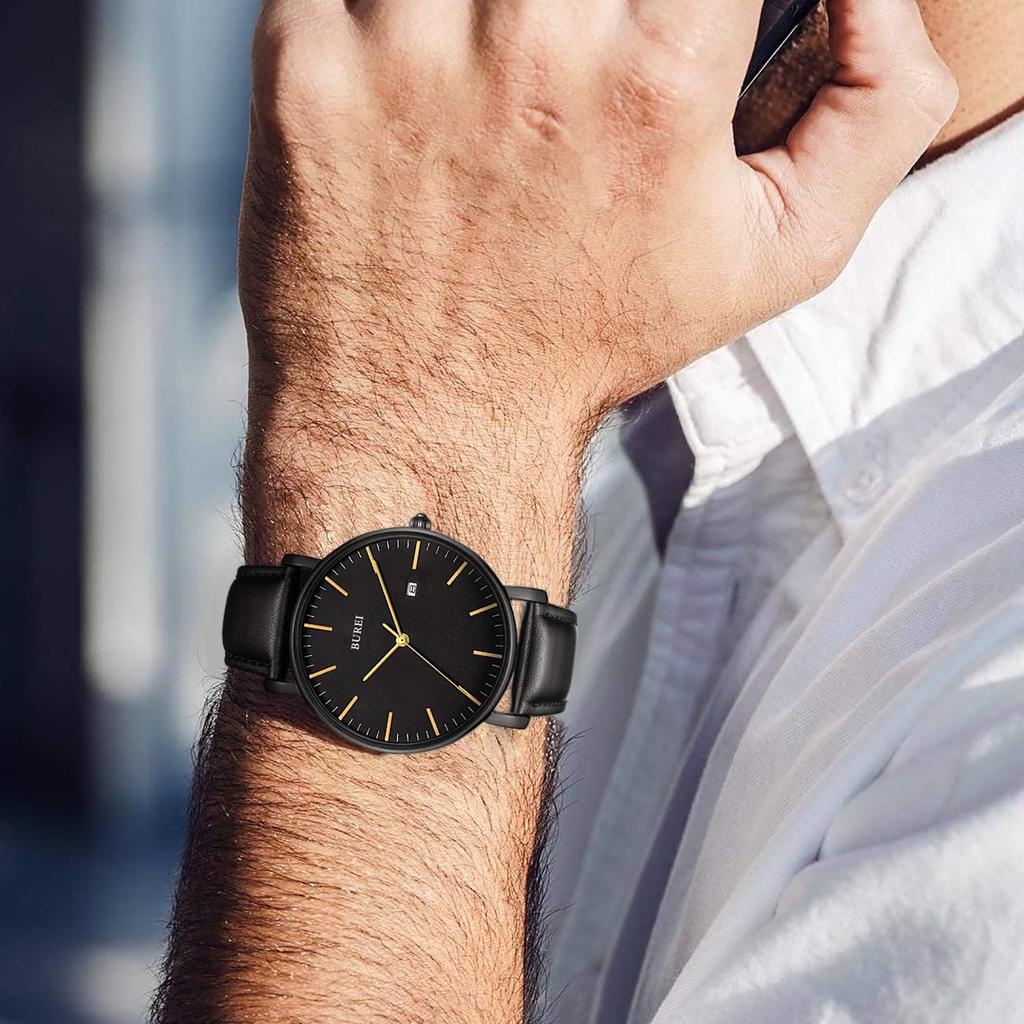 Men's Waterproof Analog Business Watch with Milanese Mesh Strap and Date Display