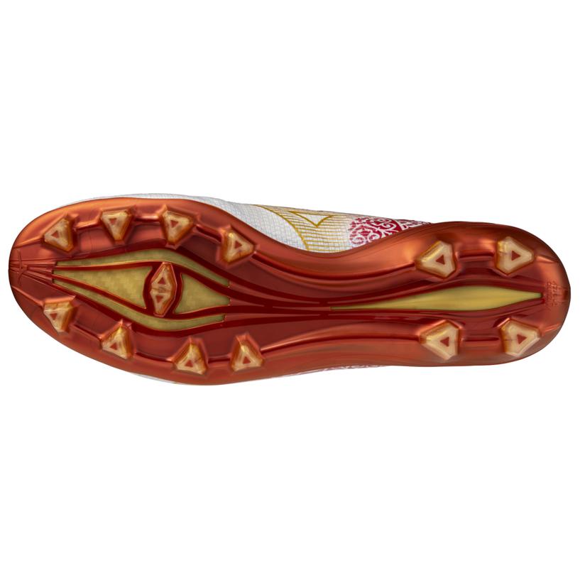 Mizuno Alpha Anti-Slip Wear-Resistant Soccer Shoes Unisex White Red Mizuno P1GA249904