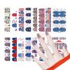 Patriotic Stars & Stripes Nail Stickers - Red & Blue Waterproof Decals for Independence Day (YMY2181-219)