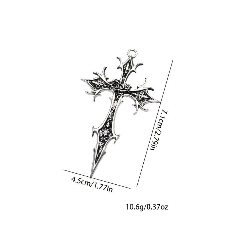 Vintage Gotisches Kreuz Halskette für Männer Punk Dornen Kreuz Anhänger Halskette Schmuck Cool Hip Hop Halskette für Geburtstagsgeschenk