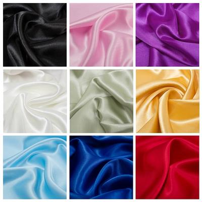 0.5m/1m/5m Solid Color Satin Lining Fabric for Sewing Pajamas Dress Lining Wedding Party Decoration Gift Box DIY Clothing Fabric