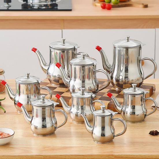 Stainless Steel Oil Filter Jug with Non-Drip Spout Heat-Resistant Kitchen Oil Container with Fine Mesh Rust-Proof Leak-Proof Essential Cooking Tool