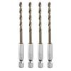 4pcs 1/1.5/2/2.5/2.8/3/3.2/3.5/4mm Twist Drill Bit M35 HSS Cobalt with Quick Change 1/4" Hex Shank Jobber Drill Bit for Metal