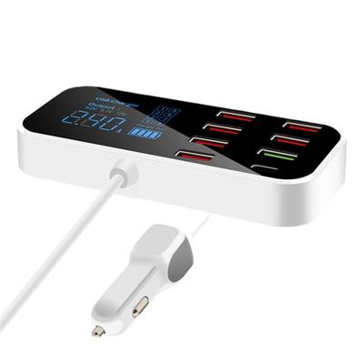 Przenośna Smart 8 Portów Ładowarka Samochodowa USB Qc3.0 Pd Szybkie Ładowanie Ładowarka do Telefonu Komórkowego 40W 8A Multi USB