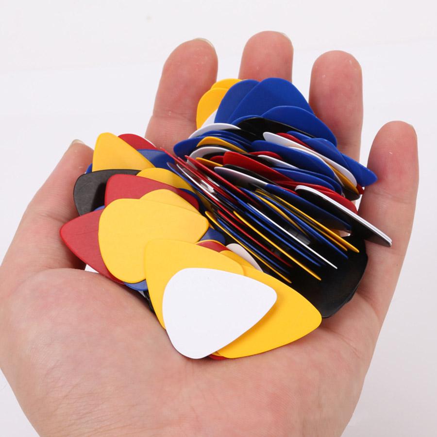 40/80pcs 0.46mm Solid Color Guitar Picks Color Random Ship ABS Pick for Guitar Ukulele Bass Musical Instrument Performance Acces