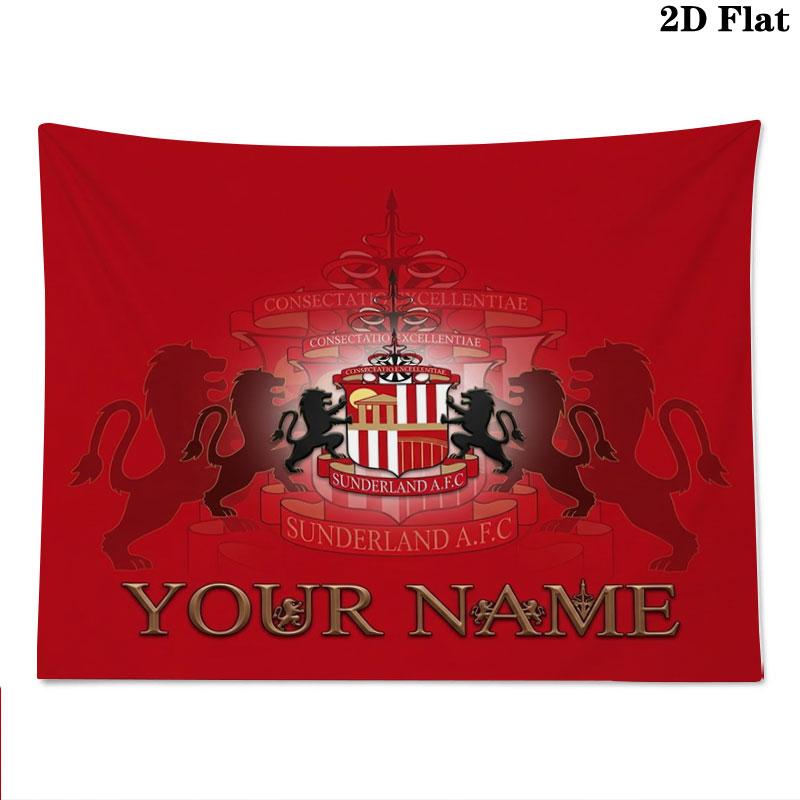 Sunderland A.F Custom Name Wall Tapestry Aesthetic Wall Hanging Printed Fabric Blanket Decorative Tapestries for Bedroom Living Room Home Decor