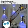 Motion Sensor Wall Lamp Gradient Ambient Night Light Human Rgb Lamps Body Decorative Dimmable Interior Outdoor Sensing Magnetic