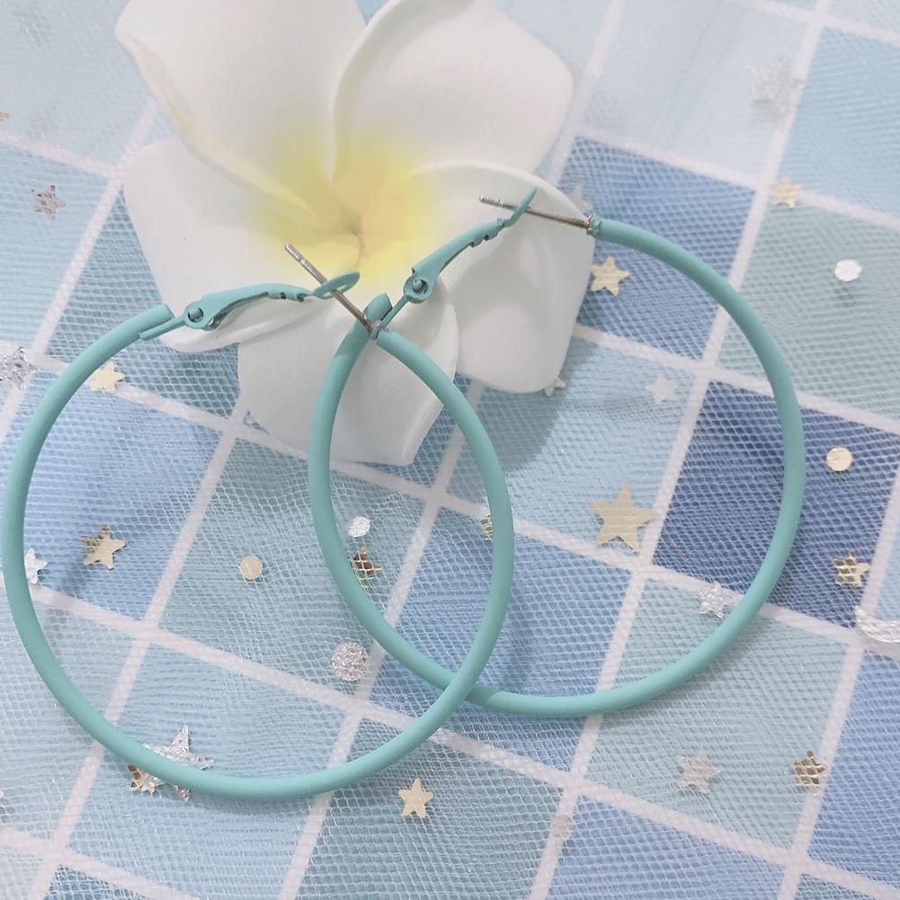 Bluelans boucles d'oreilles cerceau couleur grand charme cercle femmes boucles d'oreilles bonbons créatif fête bijoux cadeaux